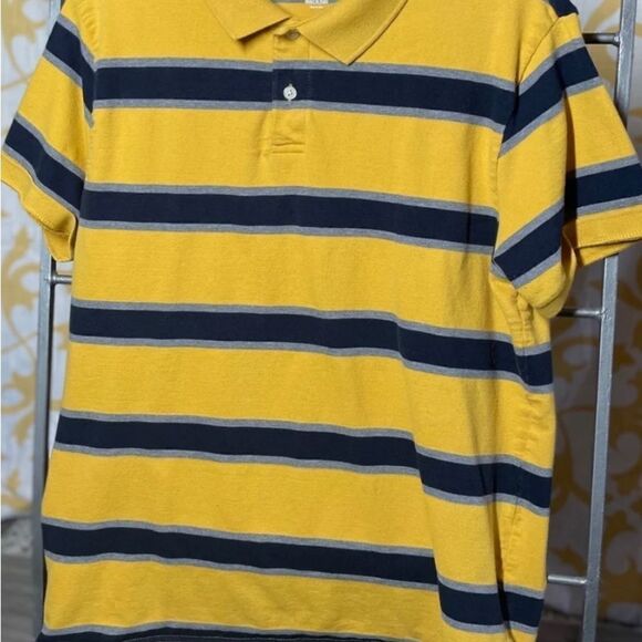 Old Navy Yellow & Blue Stripes Casual Short Sleeve Shirt Men’s Large Tall EPC - Picture 3 of 6